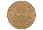 Lina Zig Zag Pouf Jute Natural/Black