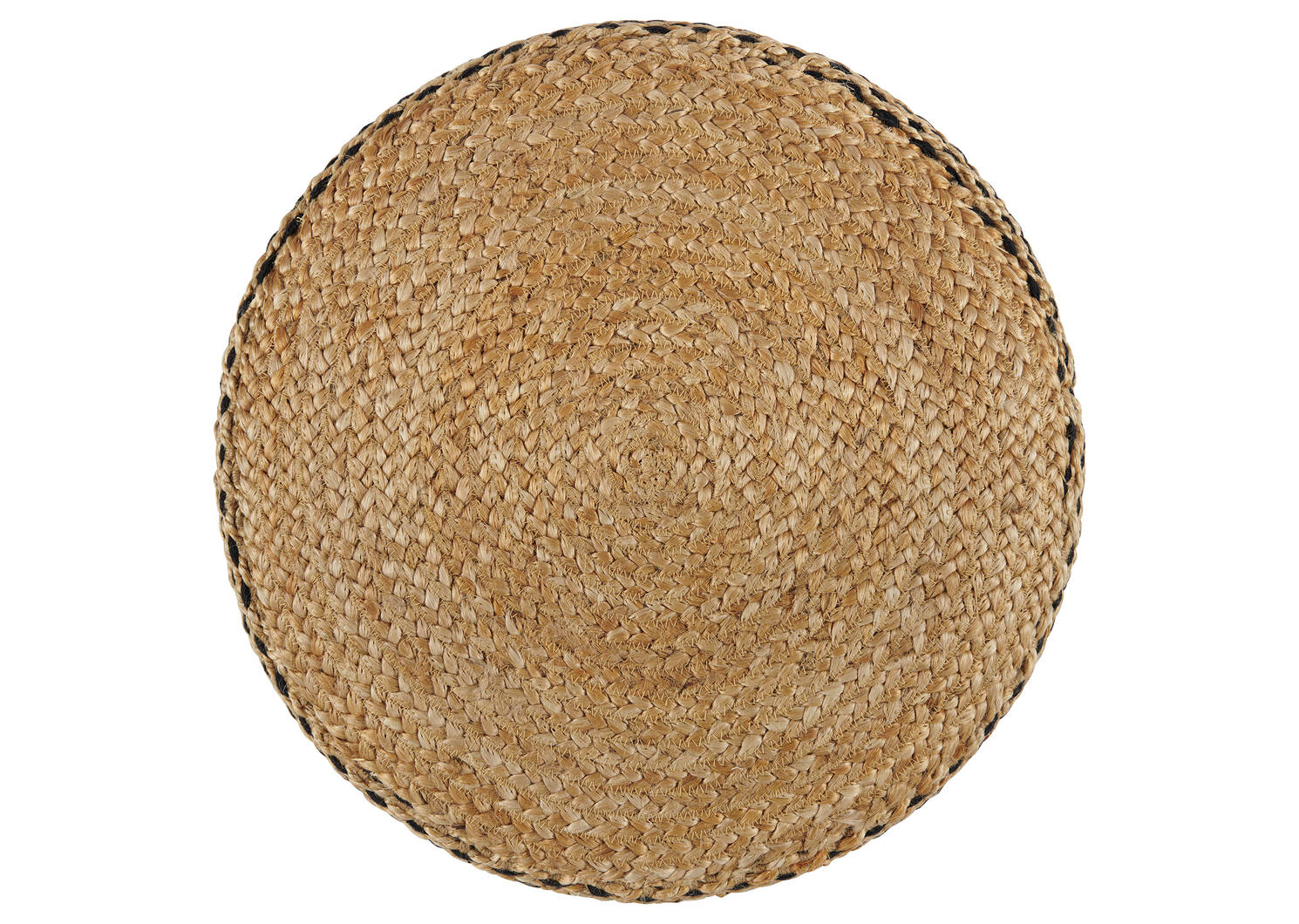 Lina Zig Zag Pouf Jute Natural/Black