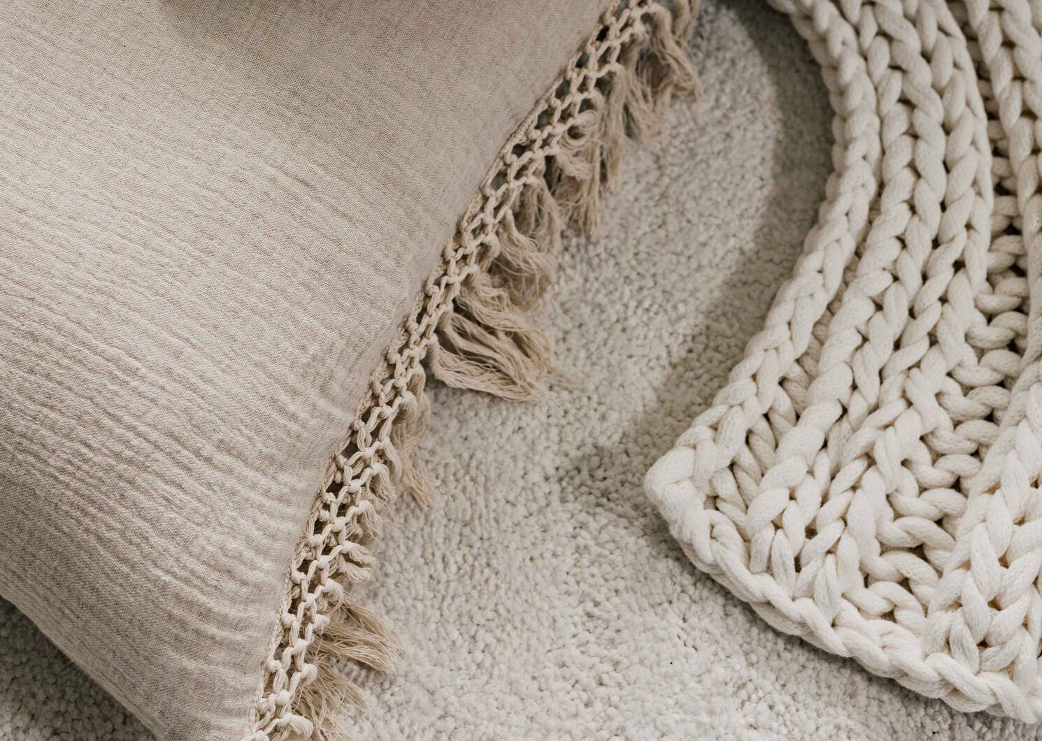 Lara Cotton Pillow 20x20 Ivory