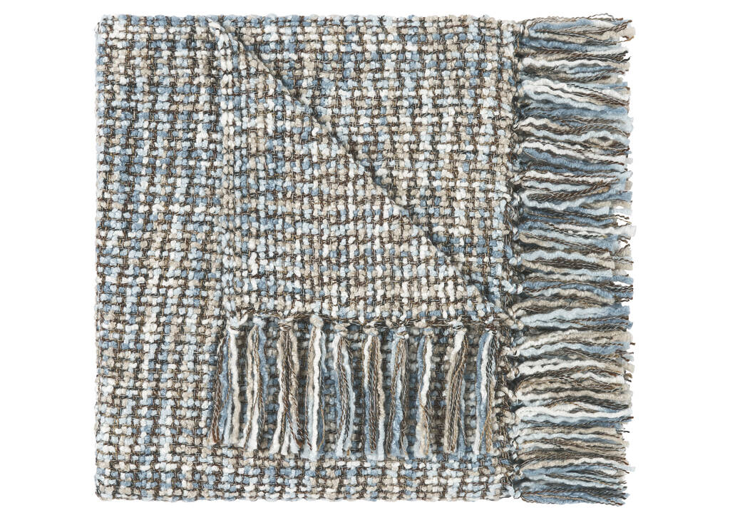 Jeté Betina sable/bleu