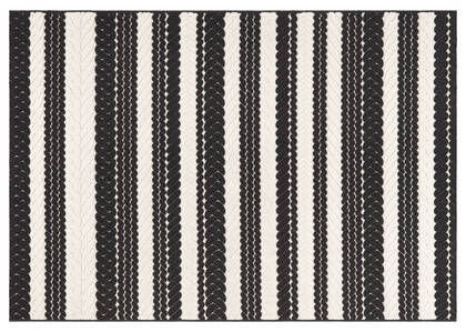Algarve Rug - Stripe Black/Ivory