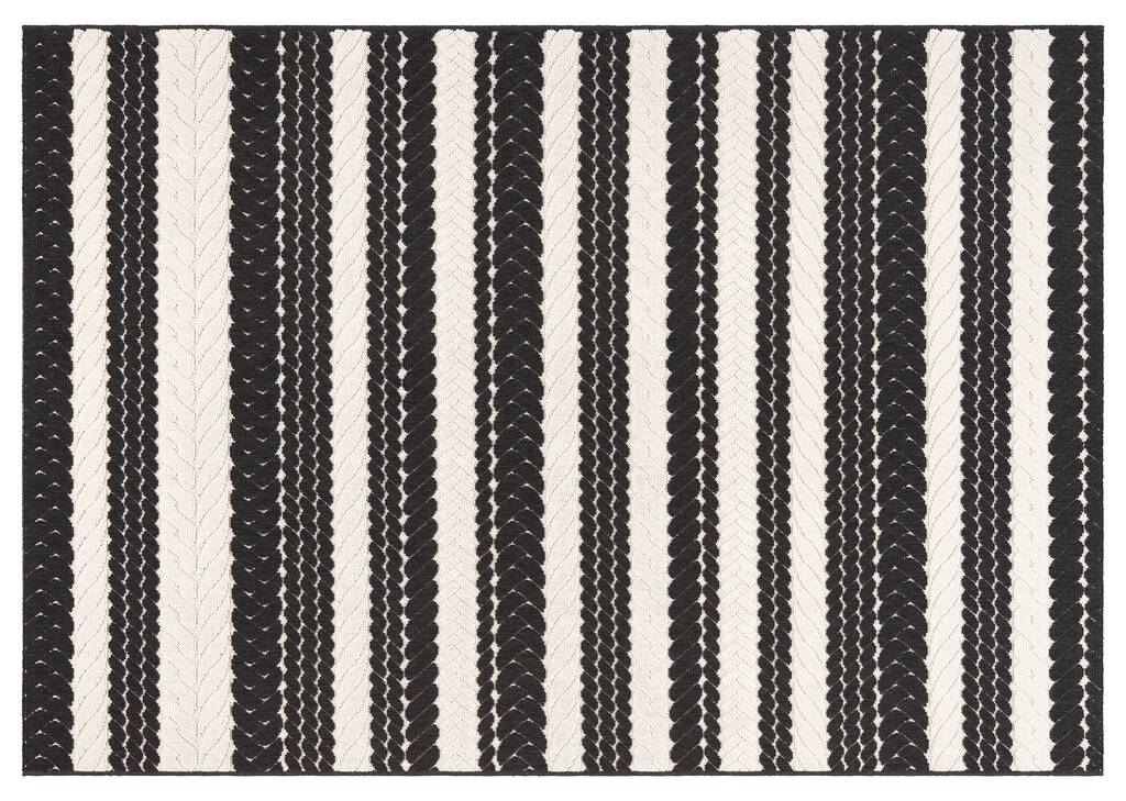 Tapis rayés Algarve - noirs/ivoire