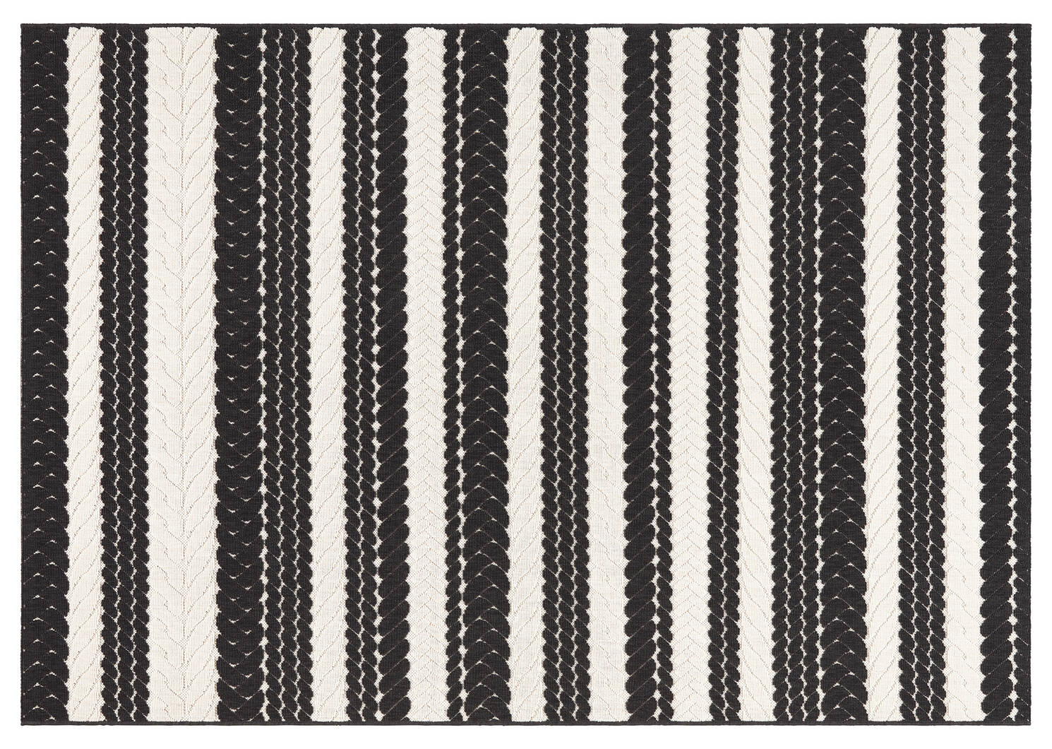 Algarve Rug - Stripe Black/Ivory