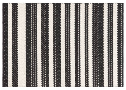 Algarve Rug 63x91 Stripe Black/Ivory