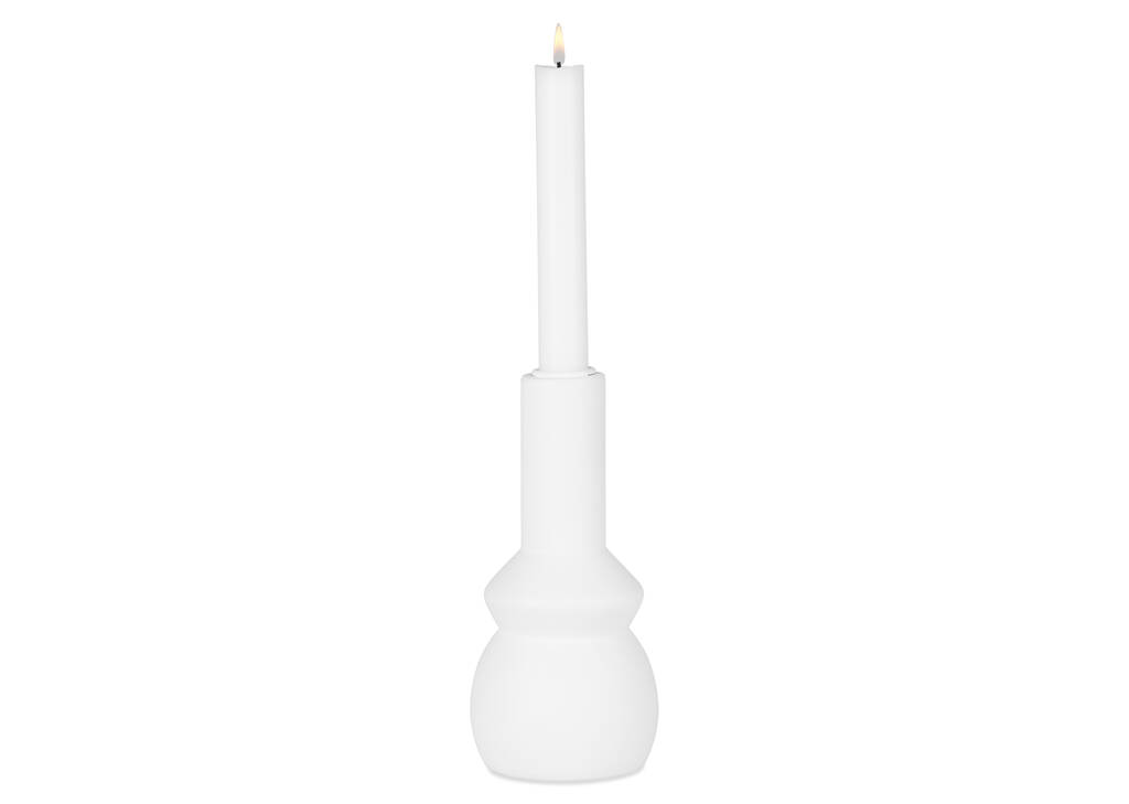 Ezio Candle Holder Narrow White