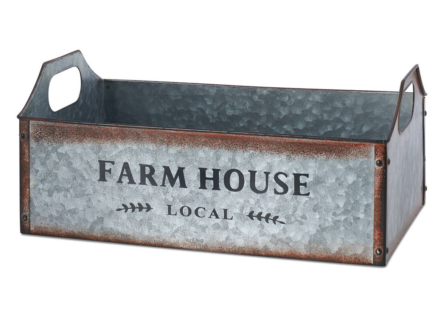 Farmhouse Metal Crate Medium