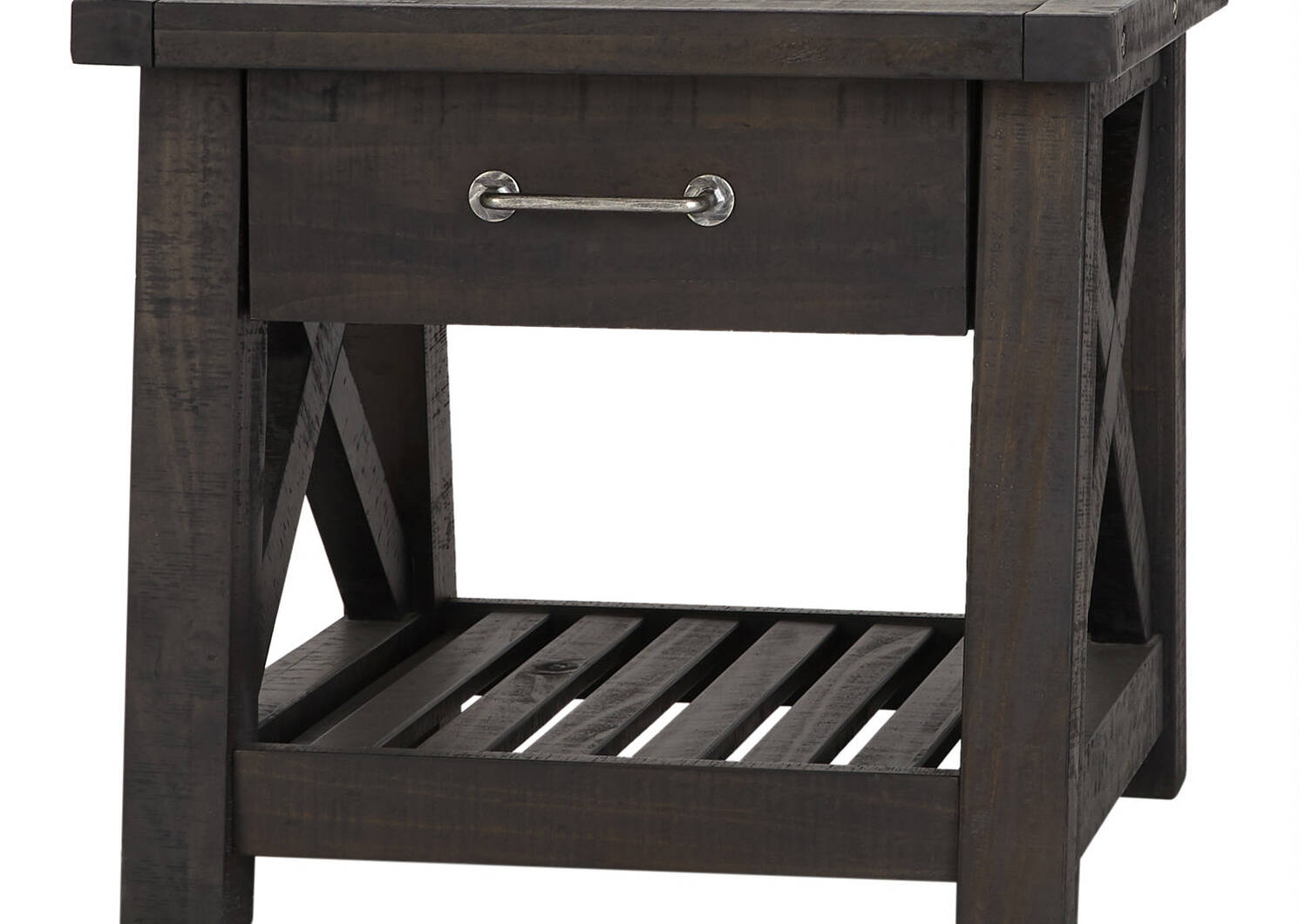 Ironside 1 Drawer Side Table -Cafe