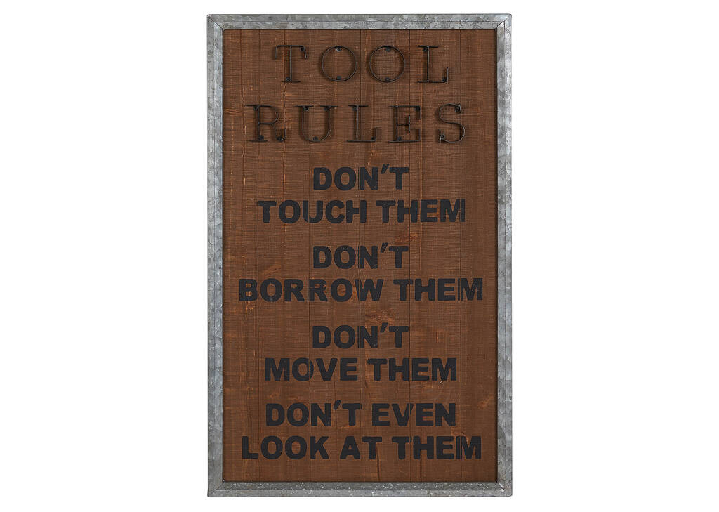 Tool Rules Wall Plaque