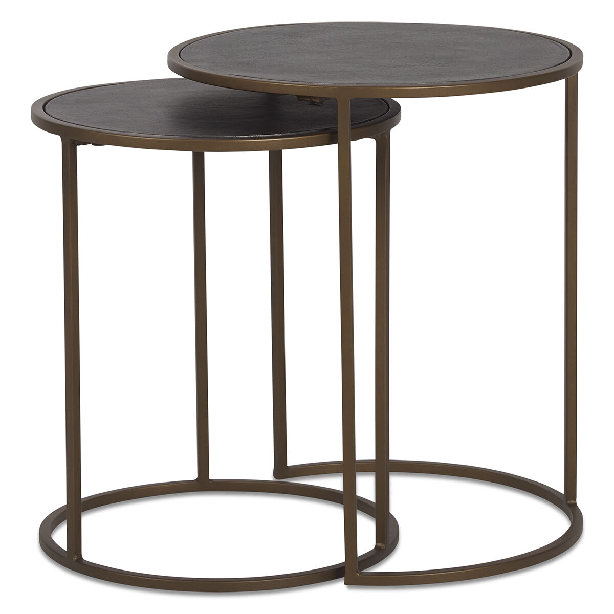 Hemsley Nesting Side Table Set Brass Urban Barn