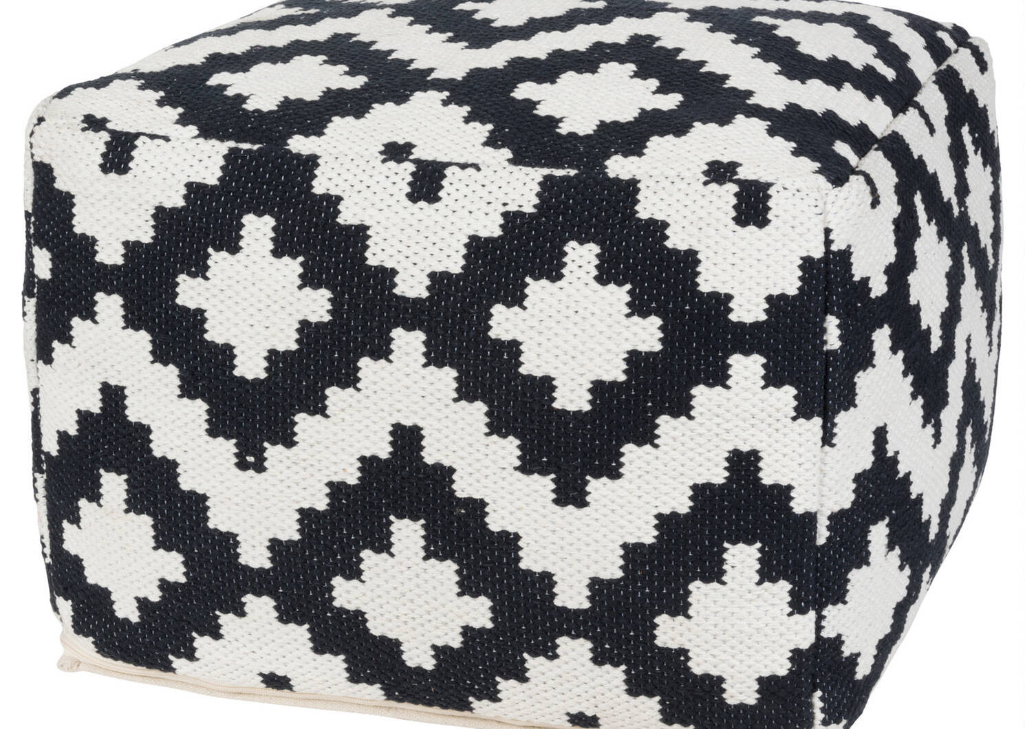 Fatima Cotton Pouf Midnight/White