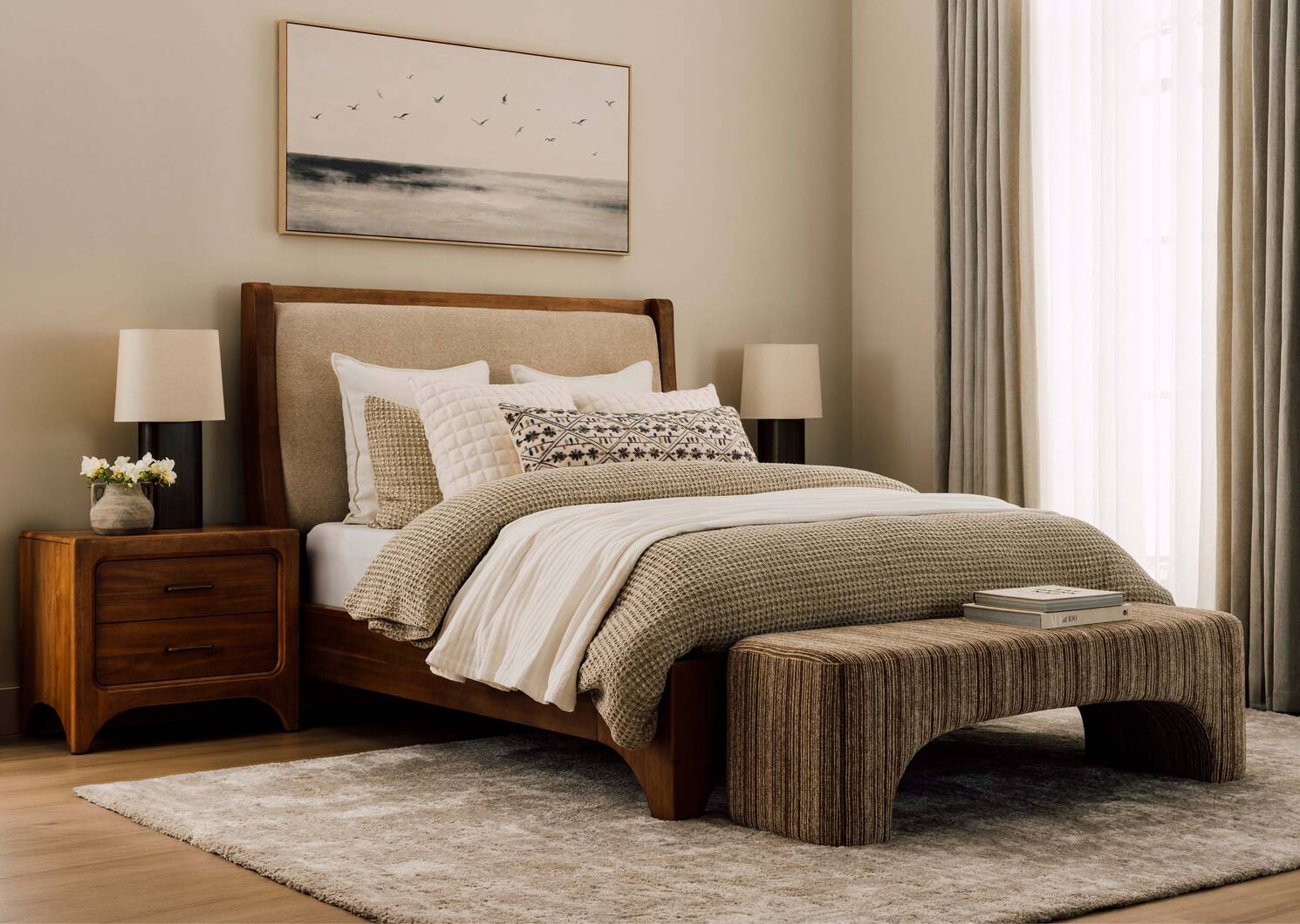 Tapis Gretel 94x133 taupe/ivoire