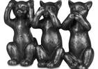No Evil Cat Decor Black