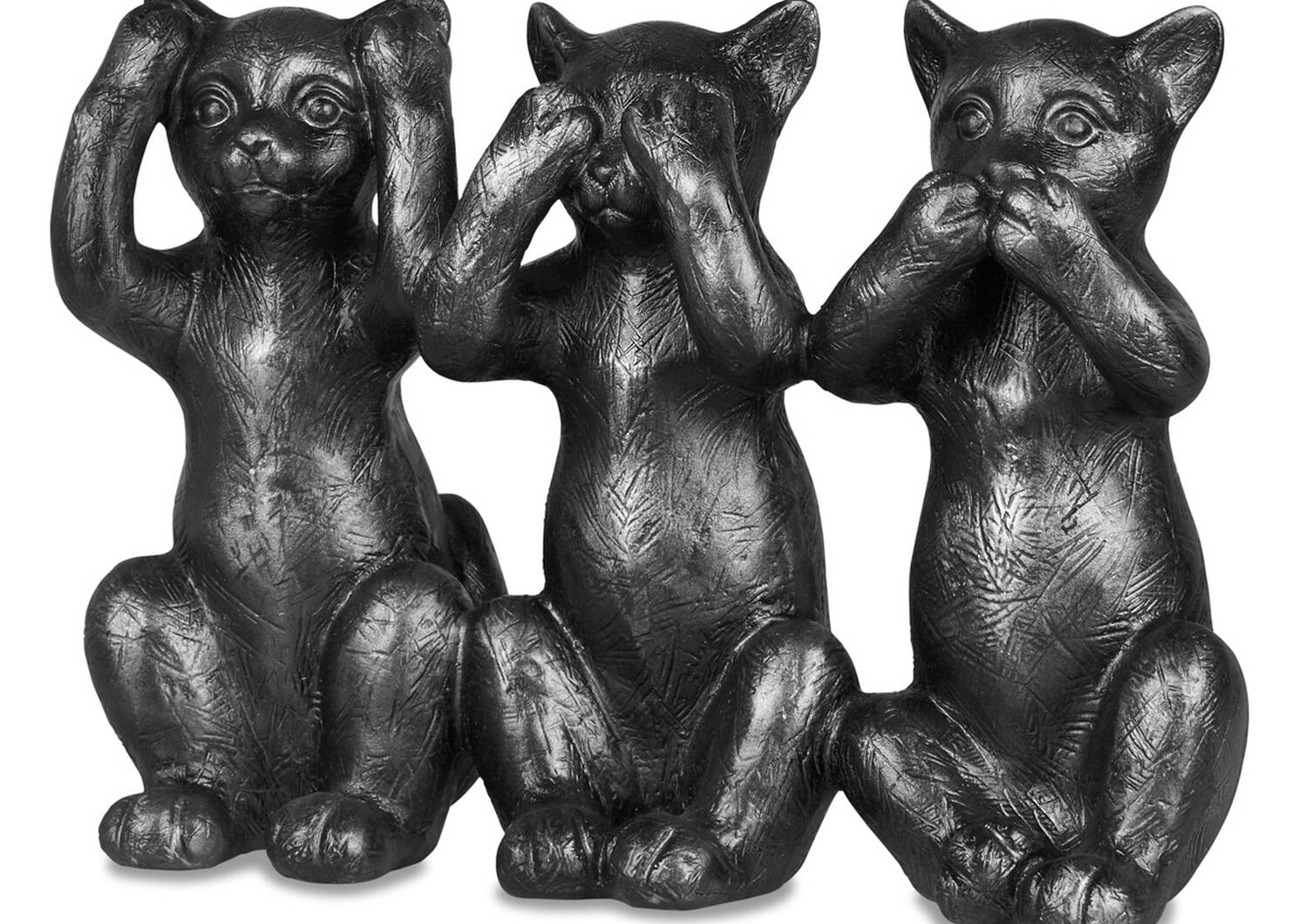 No Evil Cat Decor Black