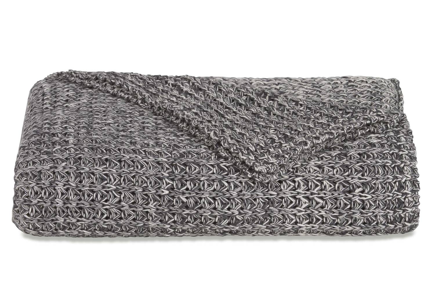 Henning Cotton Throw Dark Grey/Natura