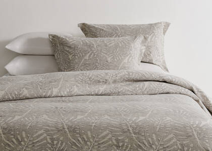 Alda Cotton Duvet Set King Natural/Gr