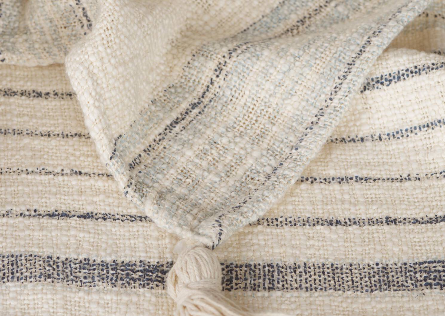 Artesia Stripe Throw Natural/Blue