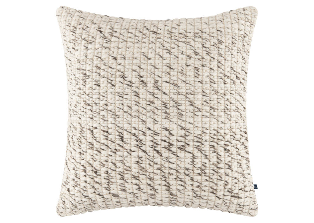 Coussin Abaca 24x24 cendré/ivoire