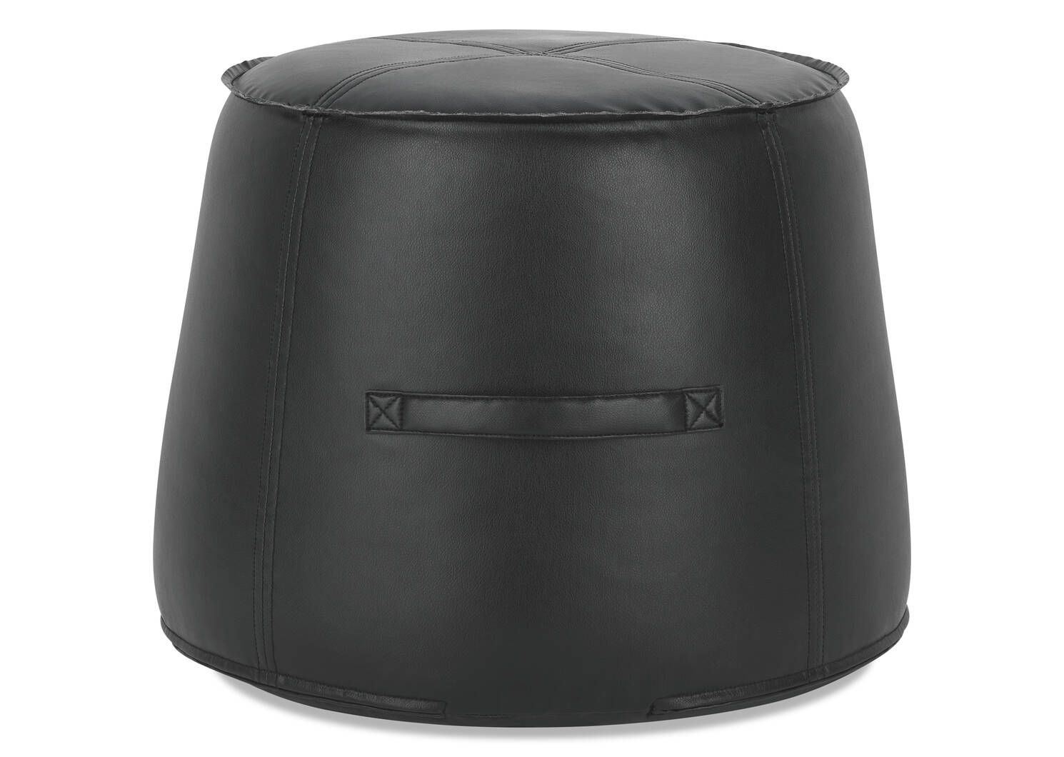 Pouf en similicuir Magnus noir