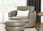Andros Leather Chair w/ Ottoman -Oxford