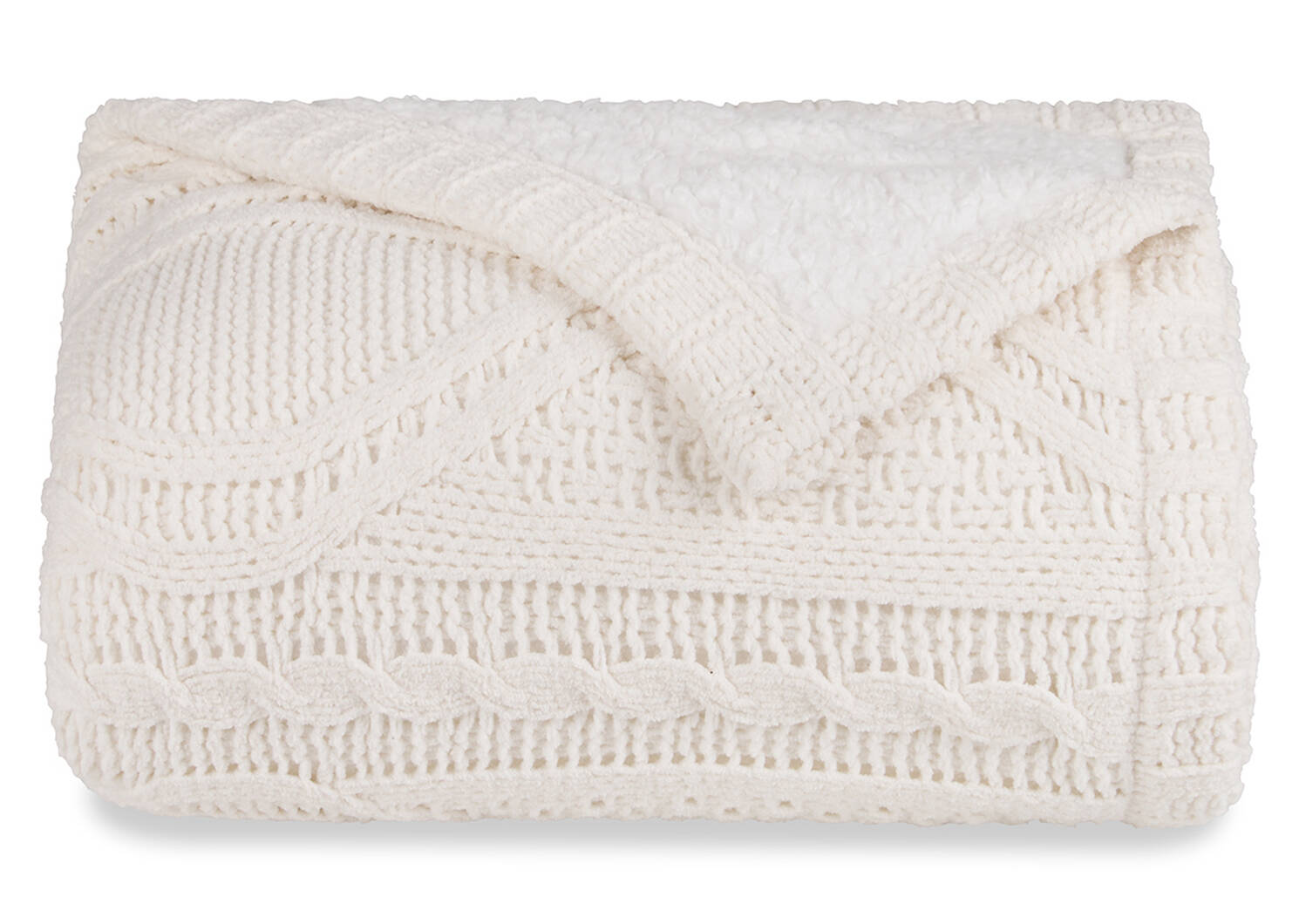 Lisette Sherpa Throw Ivory