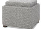 Fay Storage Ottoman -Hex Silver