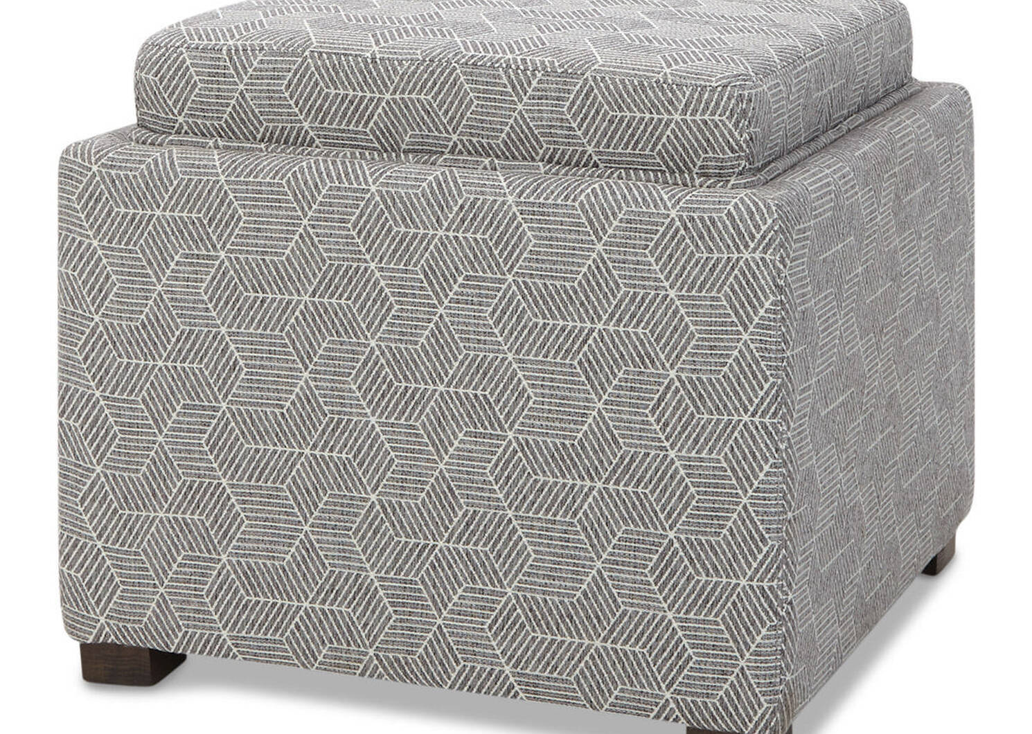 Fay Storage Ottoman -Hex Silver