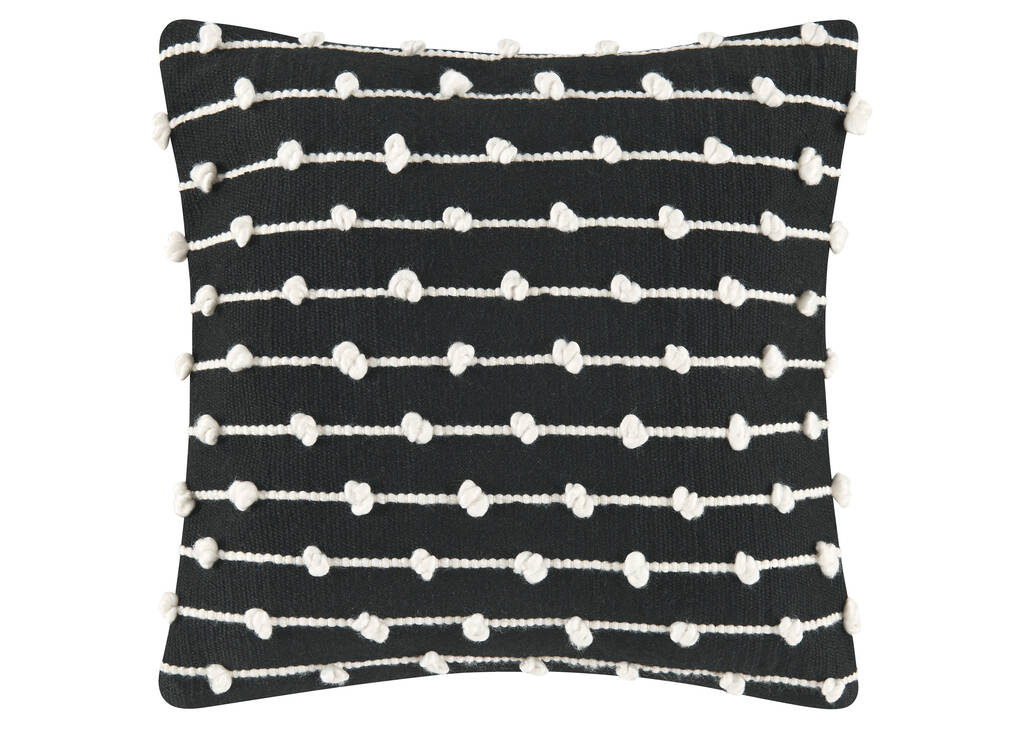 Cayo Outdoor Pillow 21x21 Black/Ivory