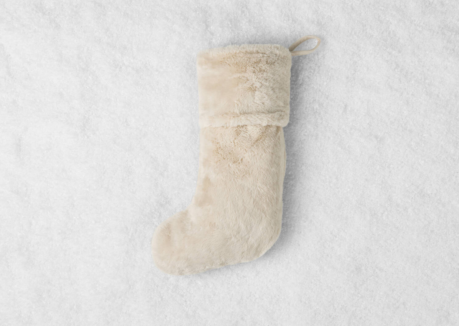 Flora Faux Fur Stocking Ivory