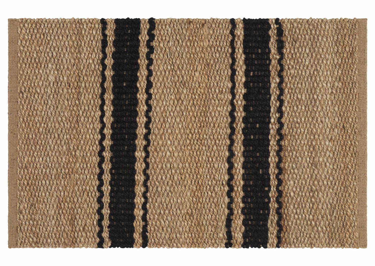 Tapis décoratifs Lazro -jute/noirs