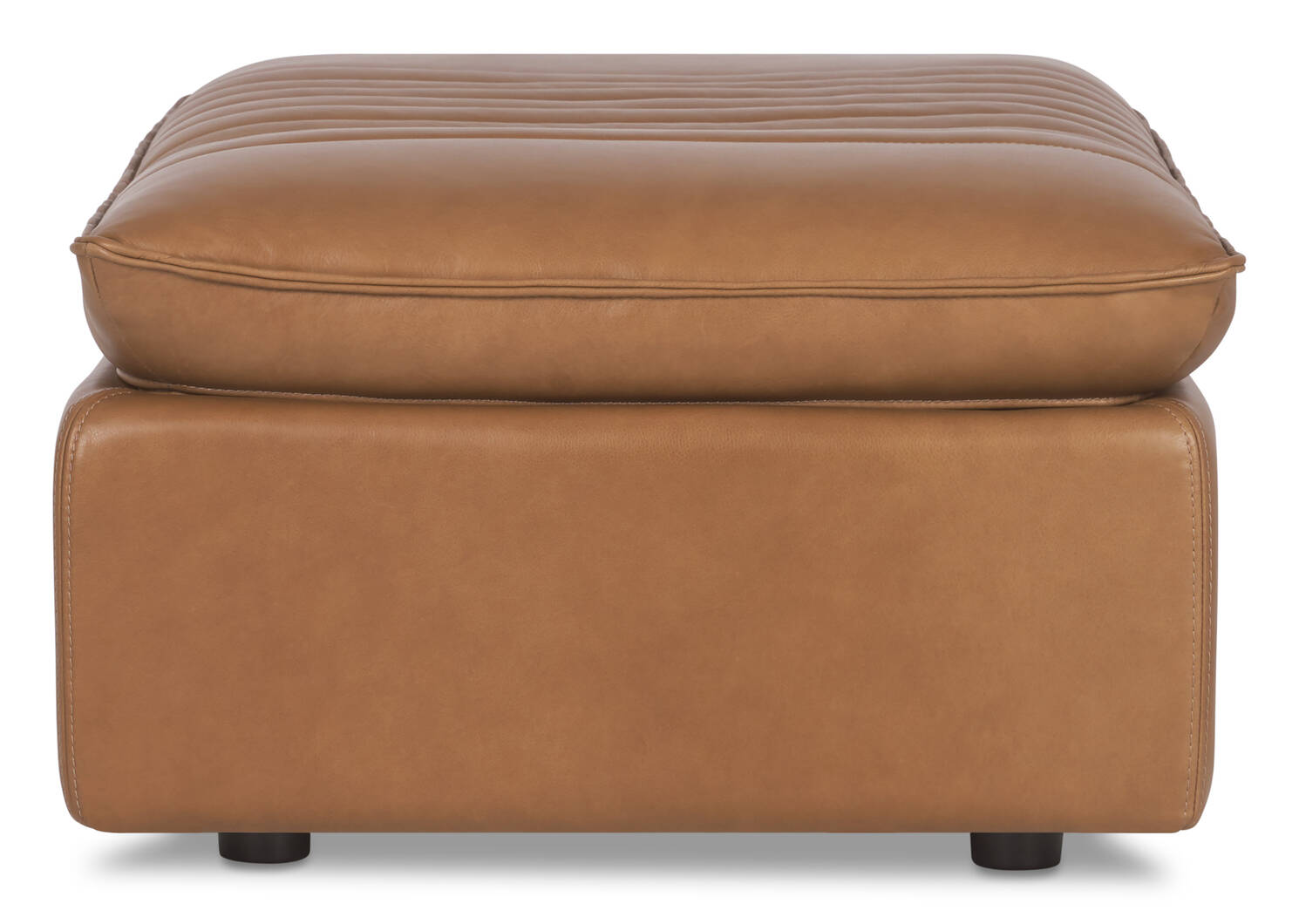 Skylar Leather Ottoman -Adler Tan