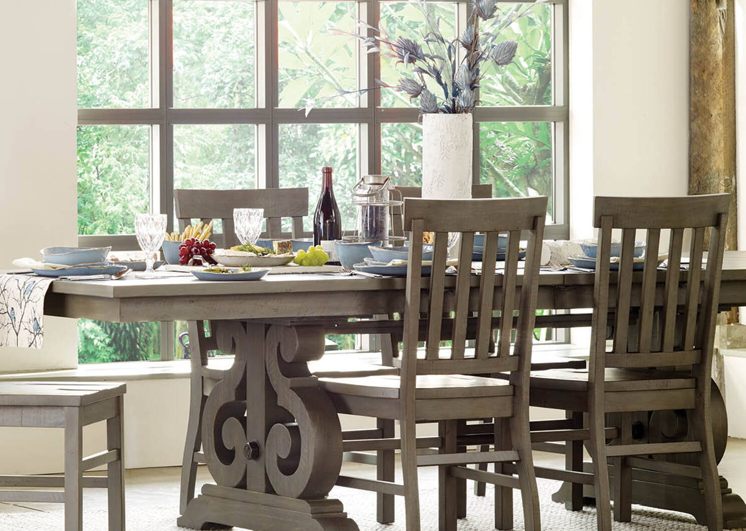 Churchill Ext Dining Table -Pewter
