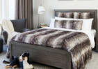 Haven Faux Fur Bedspread Grey Wolf