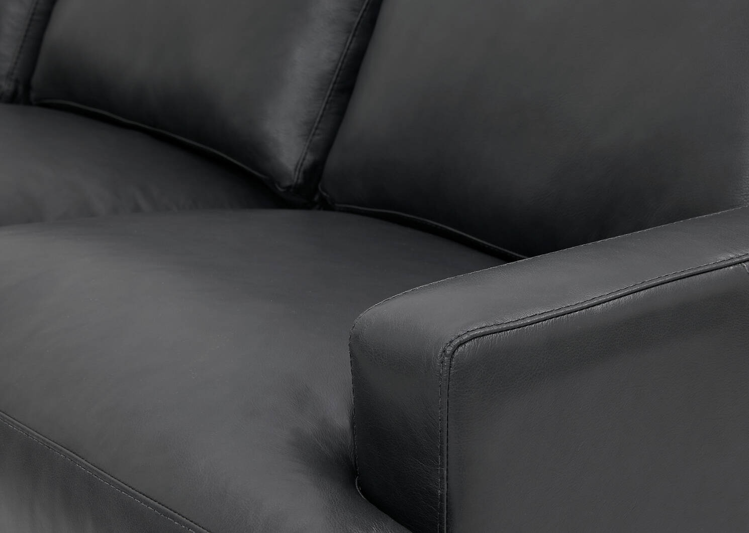 Savoy Leather Sofa -Jett Anthracite