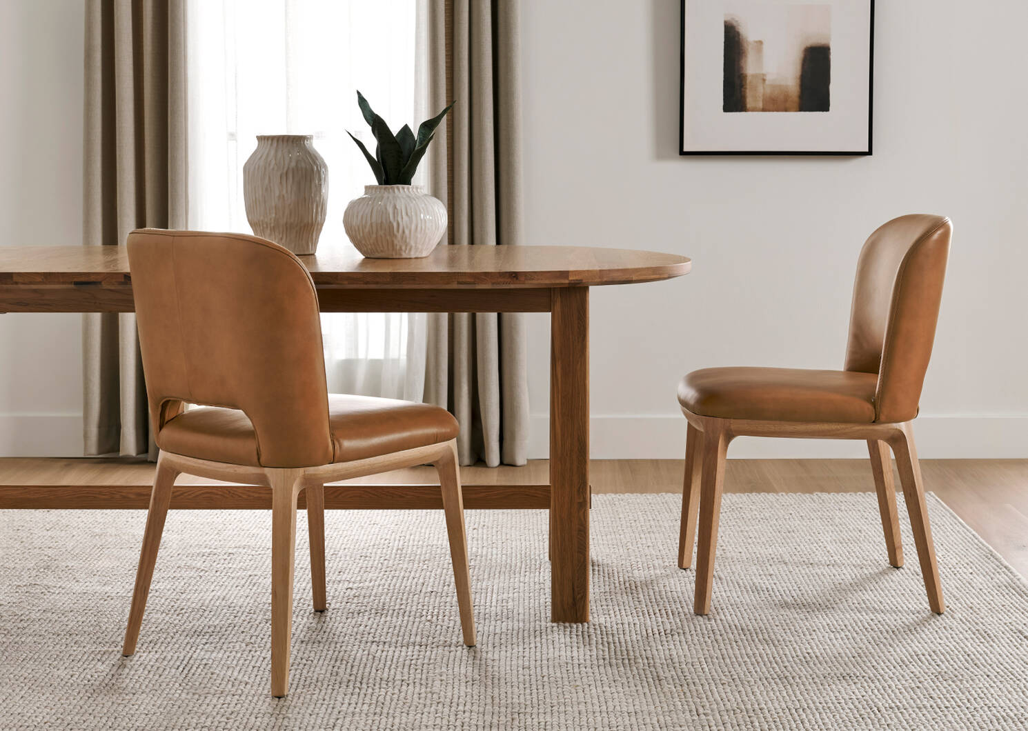 Chaise en cuir Welles -Olson chameau