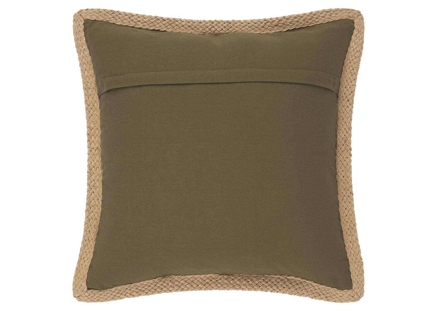 Coussin bordure Acre 20x20 olive/jute