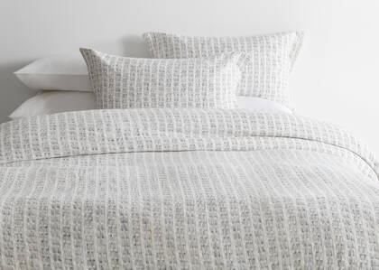 Ensembles de housse de couette en coton Collen blancs/gris