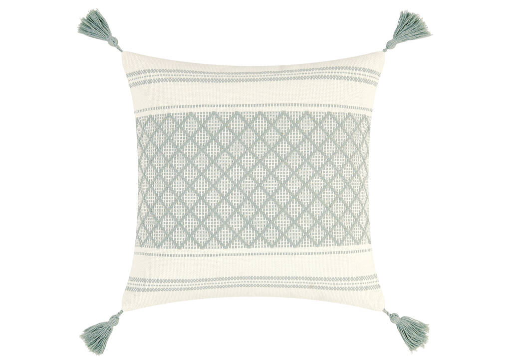 Zoe Pillow 20x20 Ivory/Mist
