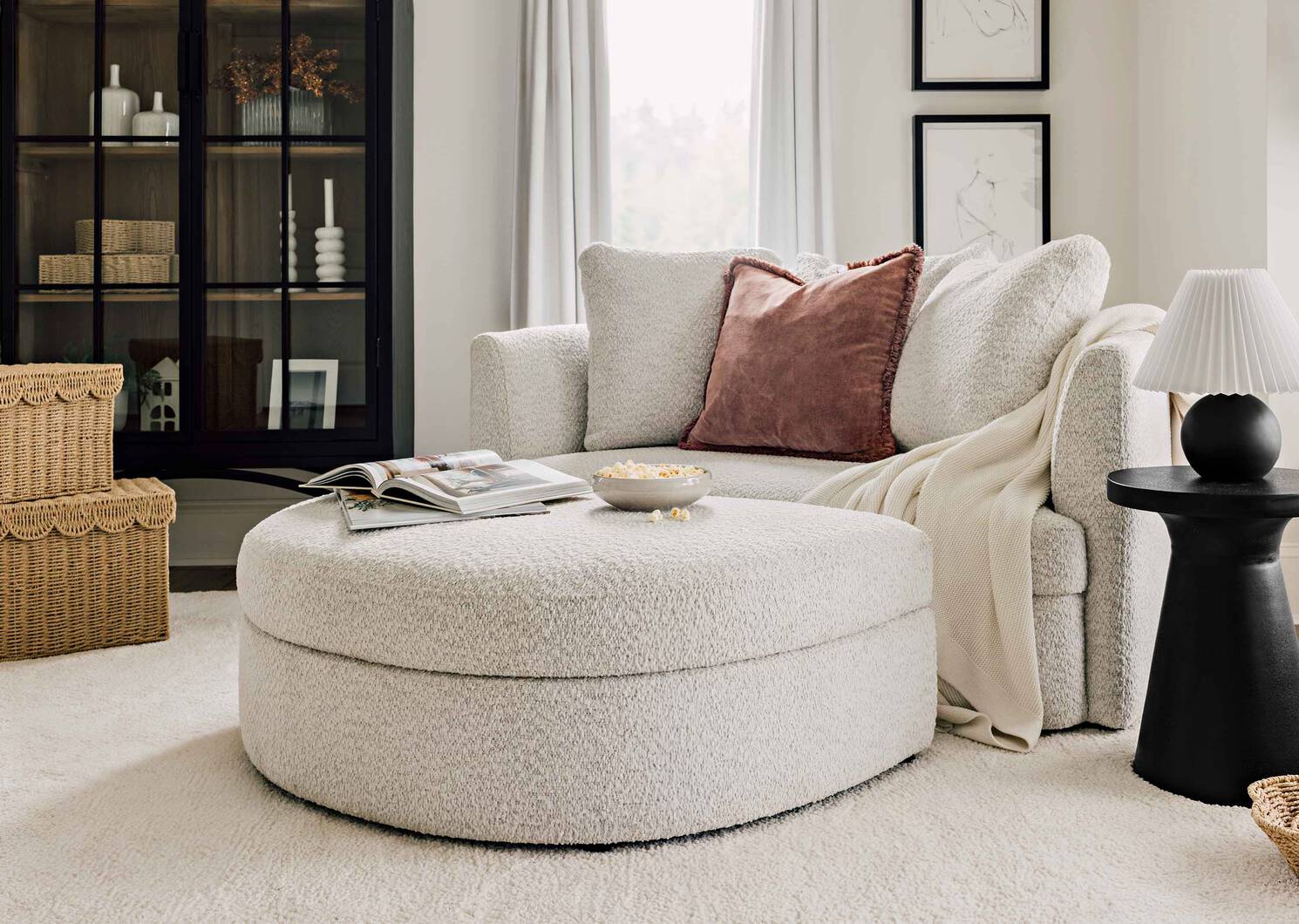 Alma Storage Ottoman -Cali Snow