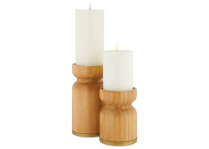 Porte-bougies en bois Oona