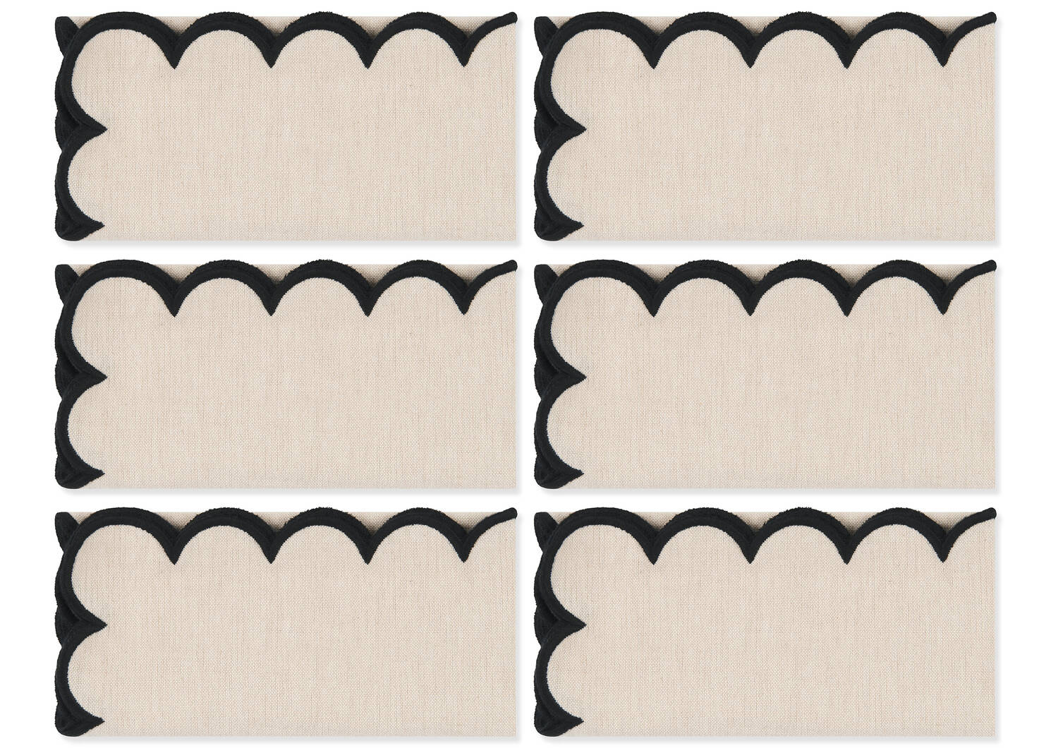Lark Napkins Set of 6 Natural/Black