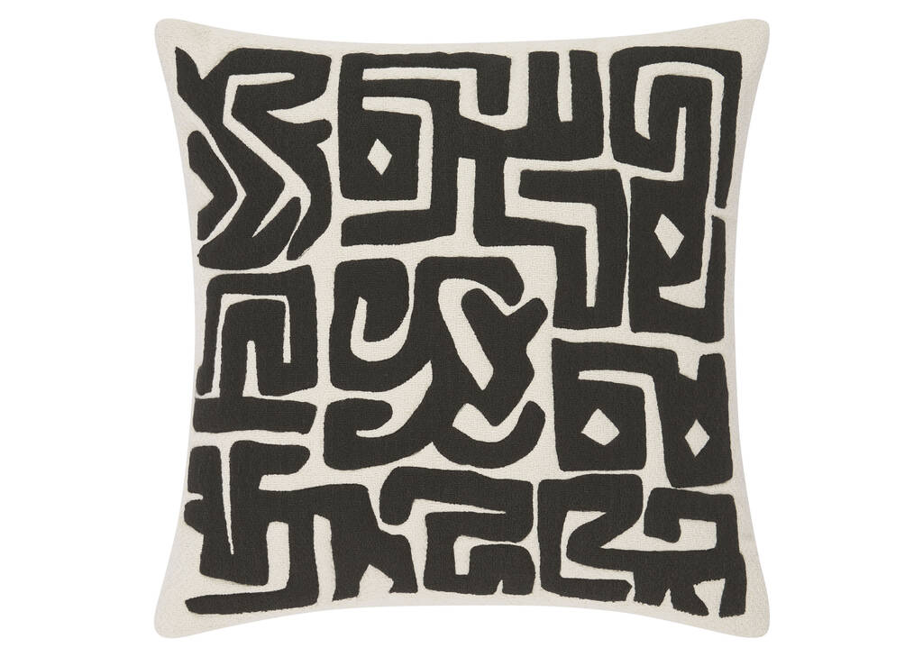 Coussin appliqué Acapulco 20x20 noir/iv.