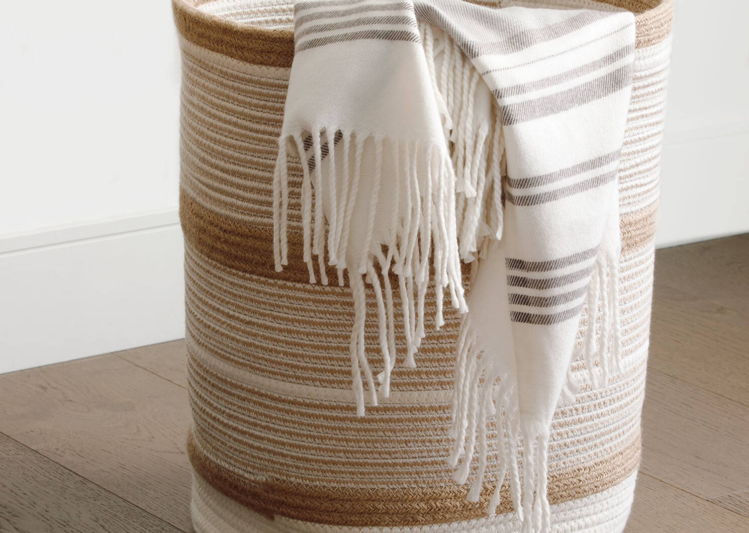 Ruiz Laundry Basket Natural/White
