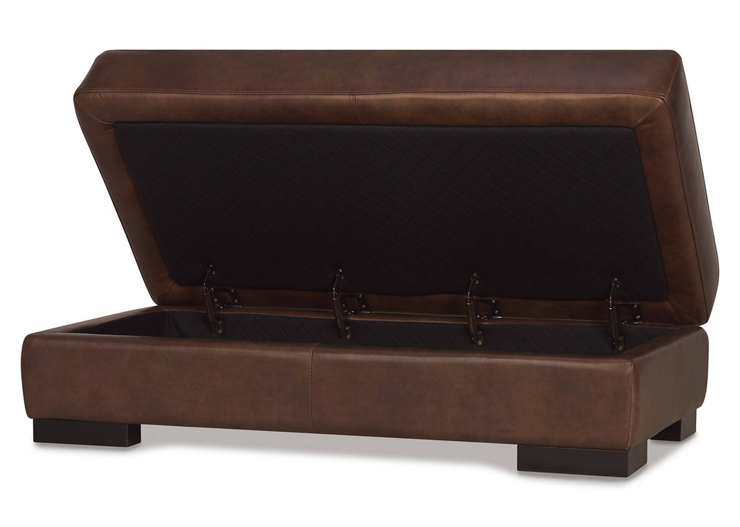 Whistler Leather Storage Ottoman -Coffee