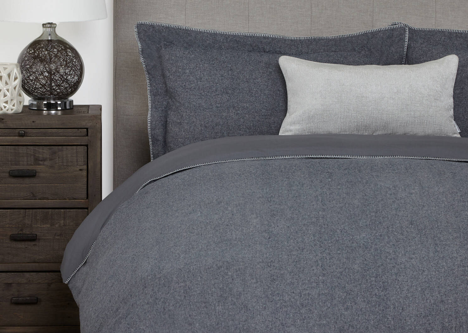 Palmas Duvet Set King Dark Grey