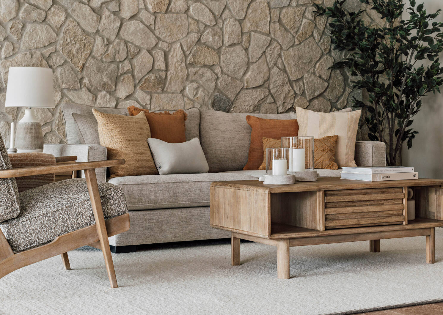 Bourton Striped Pillow 20x20 Nat/Flax