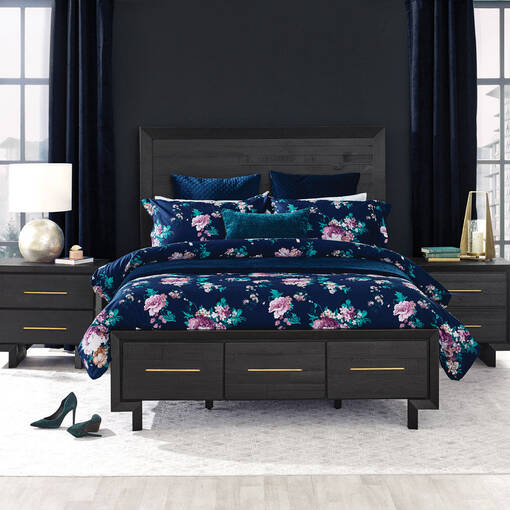Fleur Duvet Set Queen Midnight