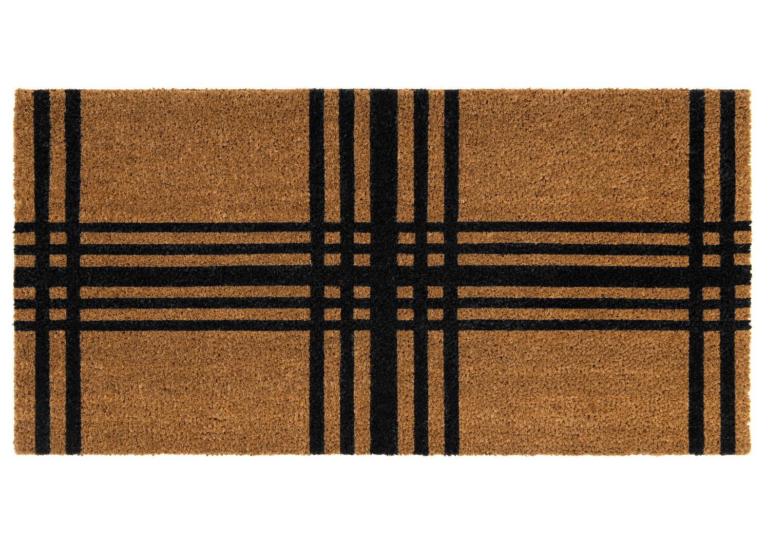 Plaid Doormat Natural