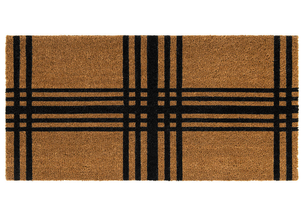 Plaid Doormat Natural