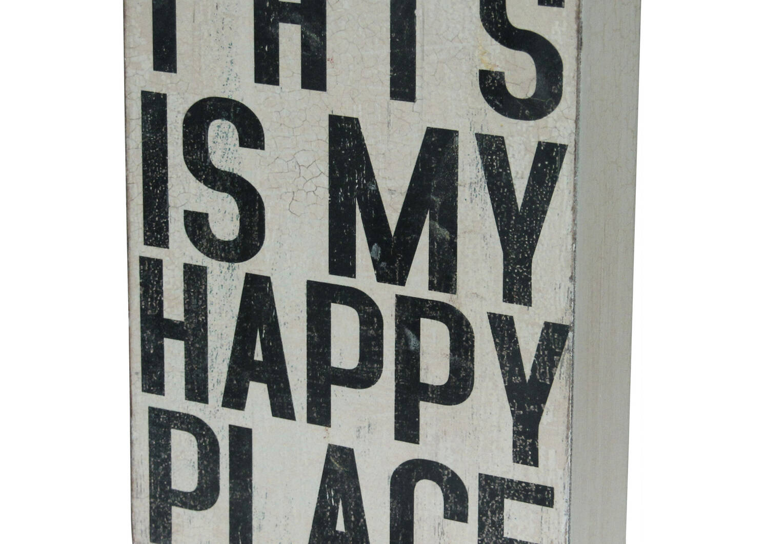 Bloc écriteau Happy Place blanc