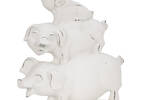 Stacked Pigs Decor White